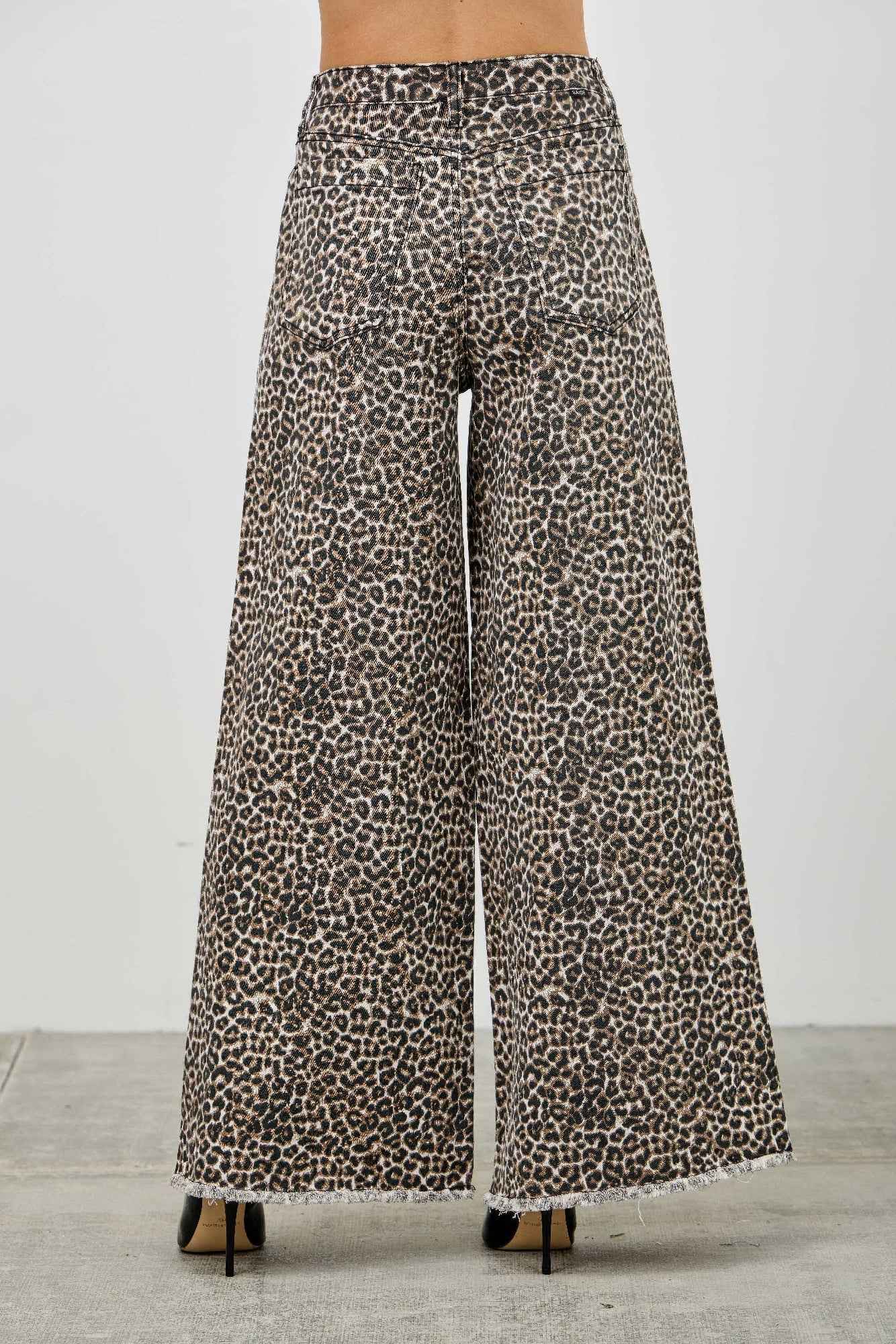 Leopard Super High Rise Wide Leg With Stretch