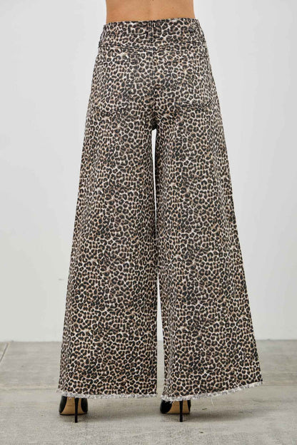 Leopard Super High Rise Wide Leg With Stretch