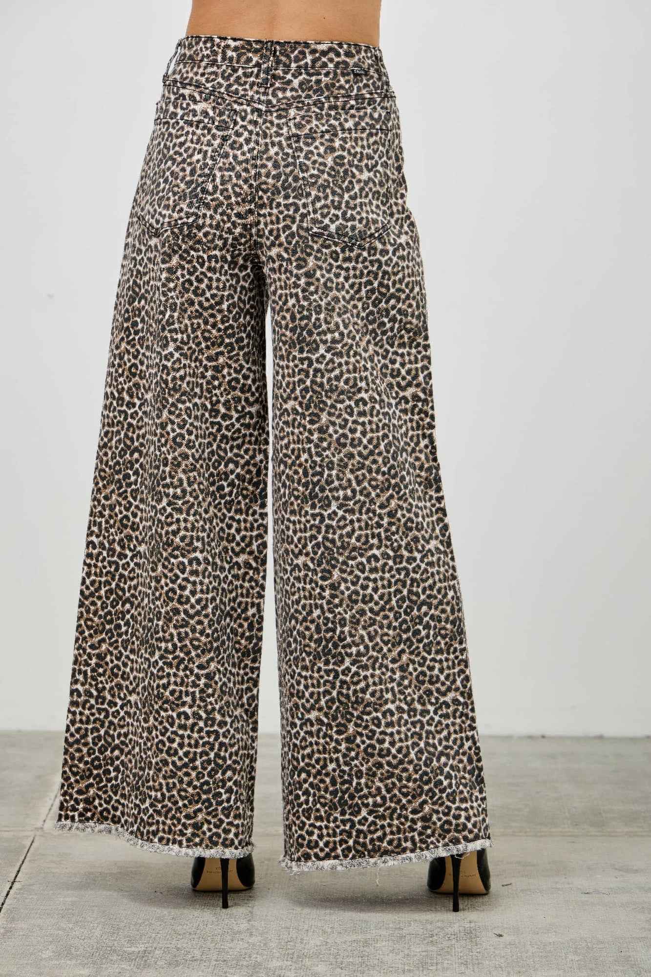 Leopard Super High Rise Wide Leg With Stretch