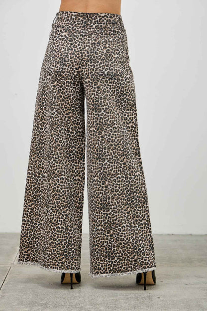 Leopard Super High Rise Wide Leg With Stretch
