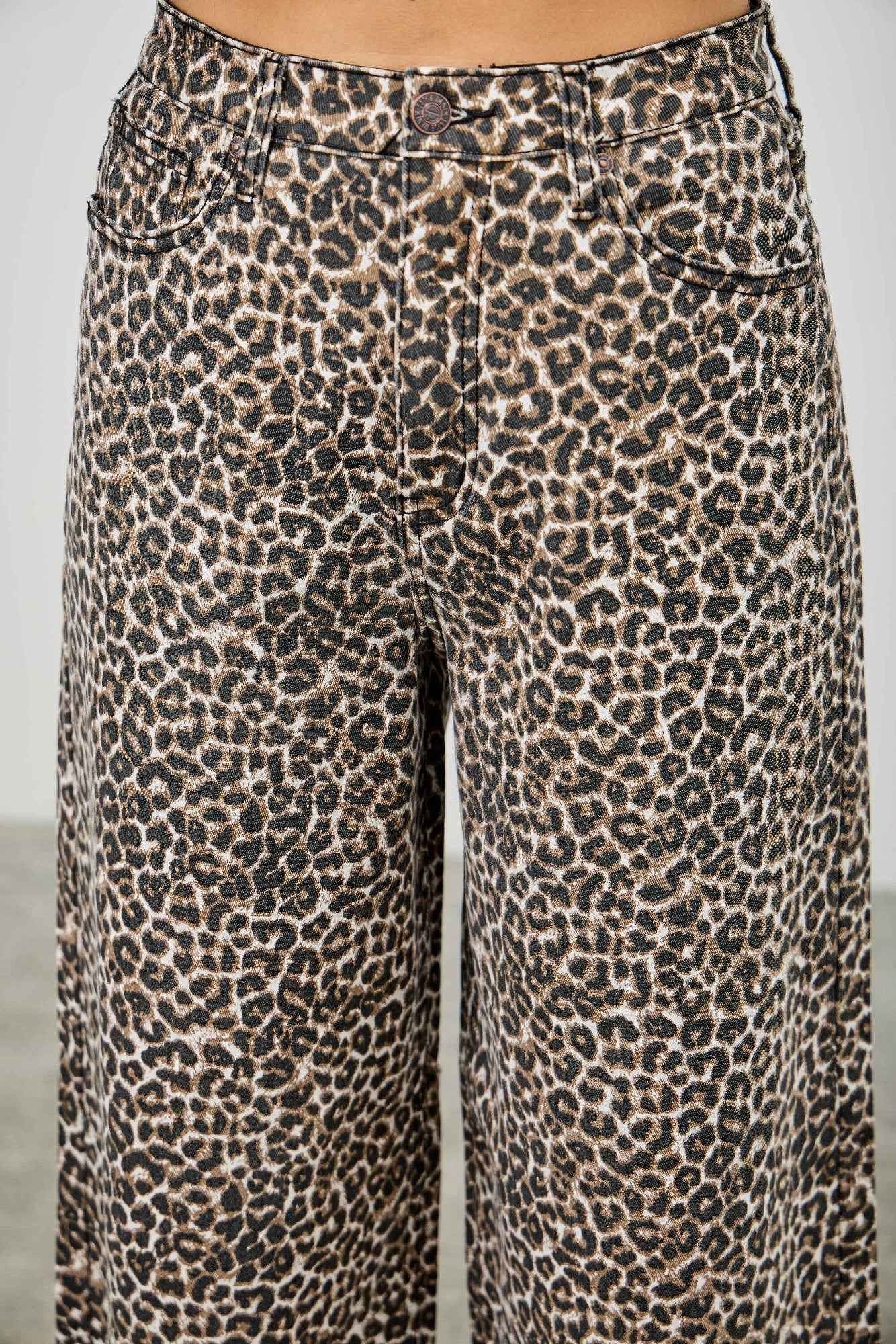 Leopard Super High Rise Wide Leg With Stretch