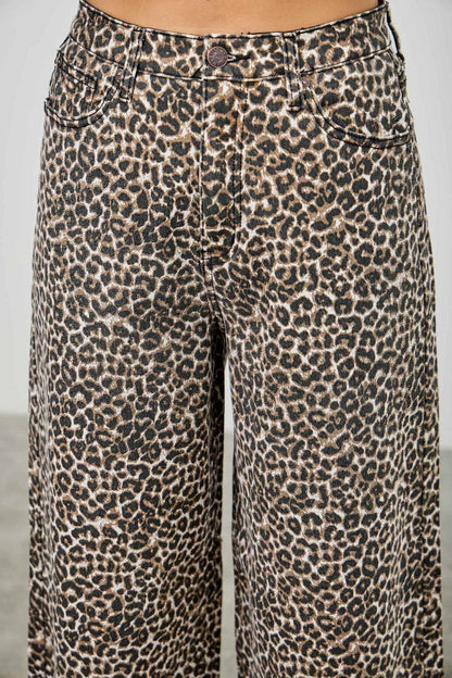Leopard Super High Rise Wide Leg With Stretch
