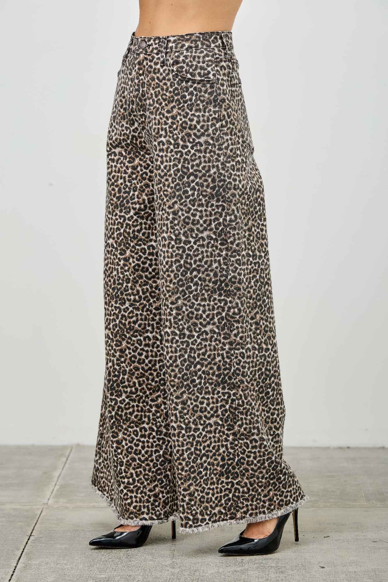 Leopard Super High Rise Wide Leg With Stretch