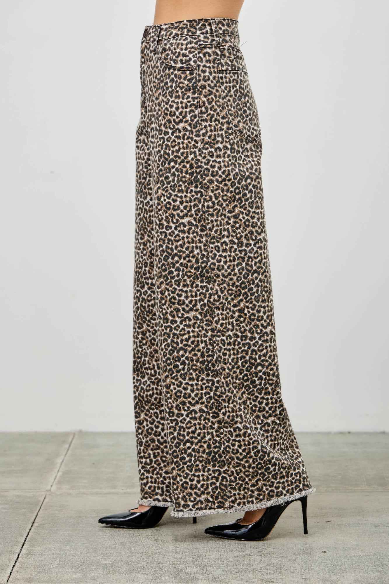 Leopard Super High Rise Wide Leg With Stretch
