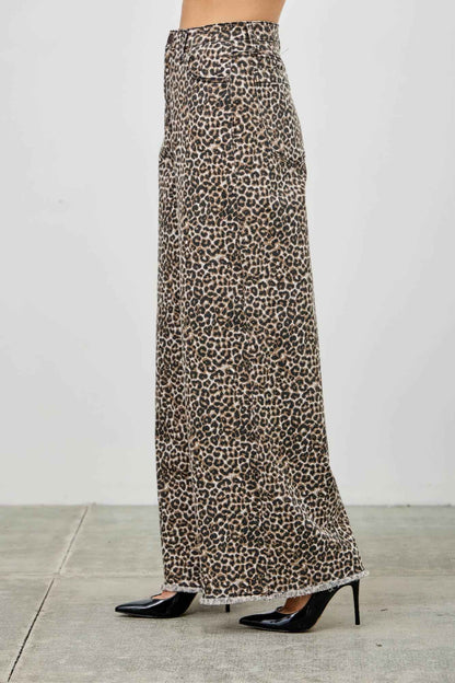 Leopard Super High Rise Wide Leg With Stretch