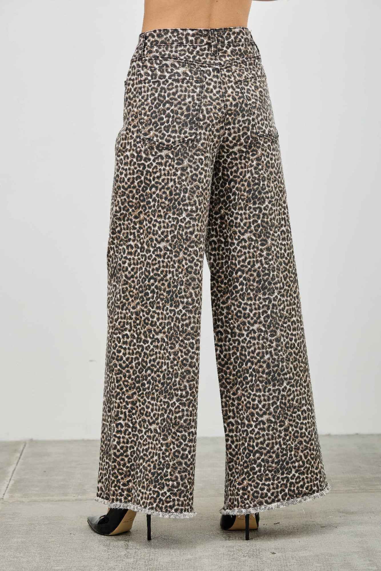 Leopard Super High Rise Wide Leg With Stretch