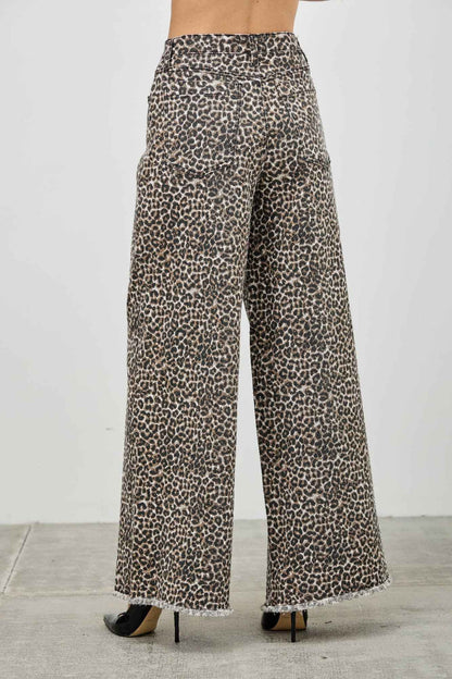 Leopard Super High Rise Wide Leg With Stretch