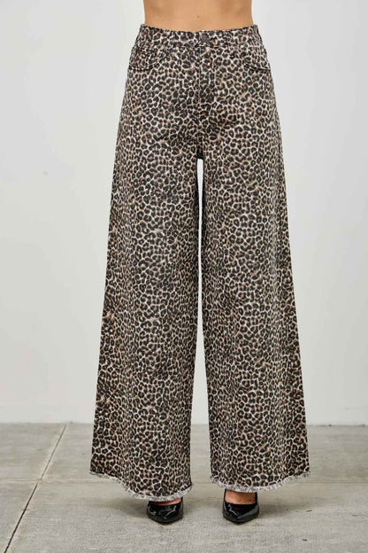 Leopard Super High Rise Wide Leg With Stretch