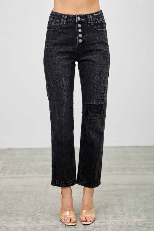 High Rise Slim Fit With Button Fly