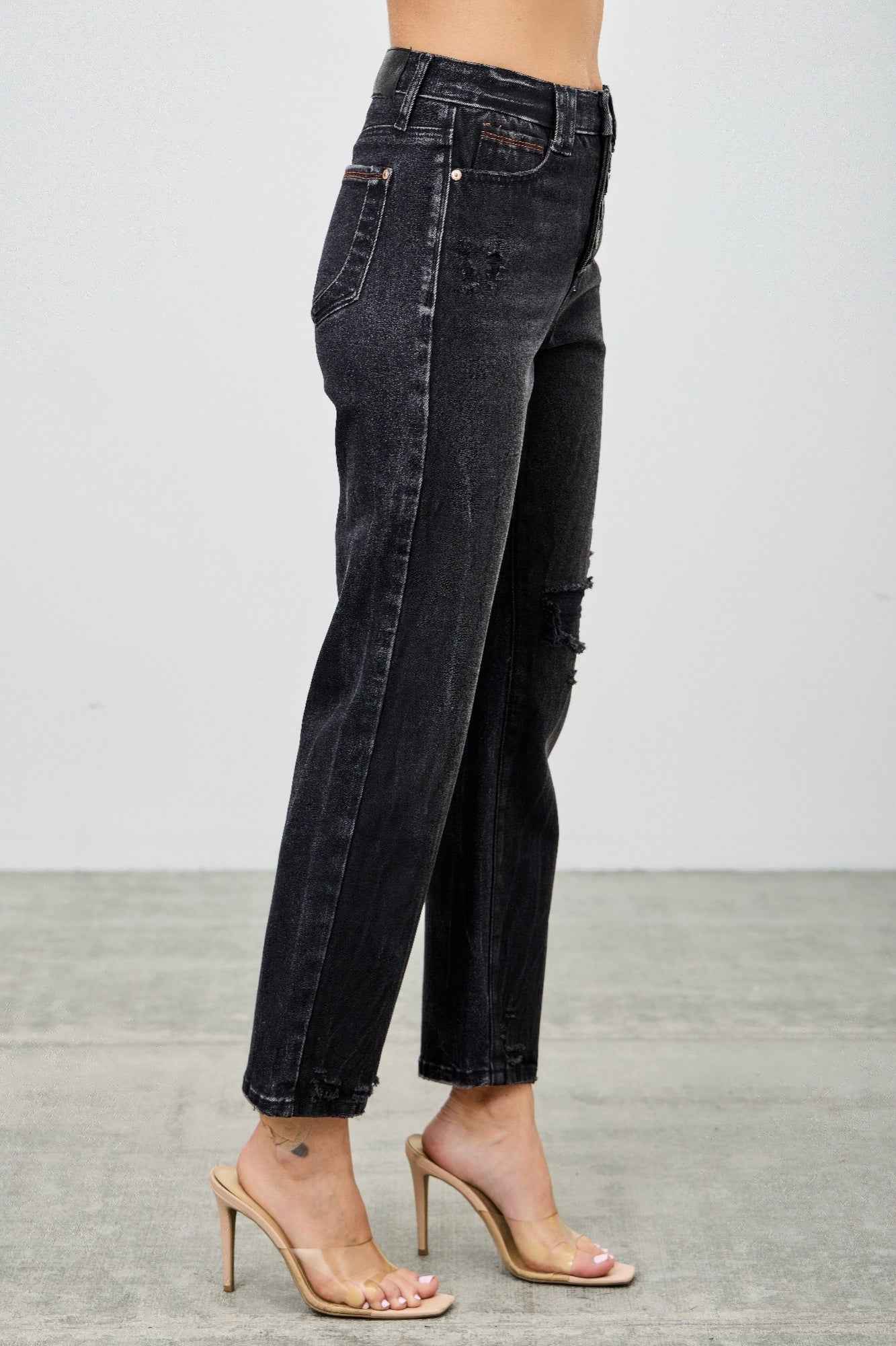 High Rise Slim Fit With Button Fly