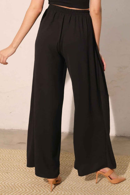 Matte Crepe Overlap Pants