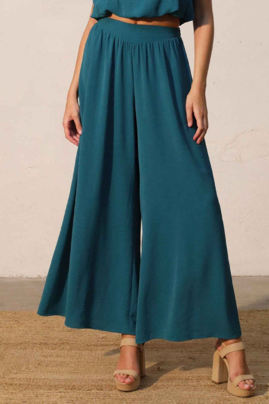 Matte Crepe Wide Leg Swing Pants