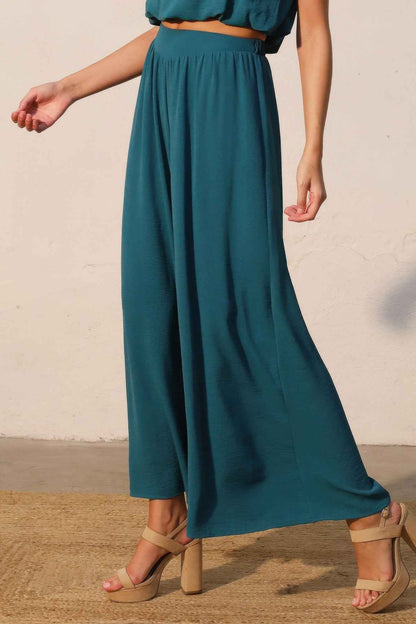 Matte Crepe Wide Leg Swing Pants