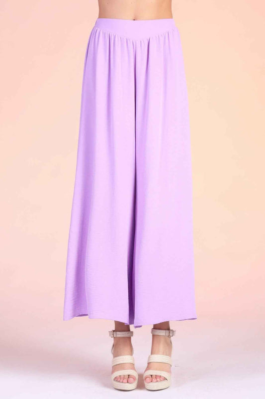 Matte Crepe Wide Leg Swing Pants