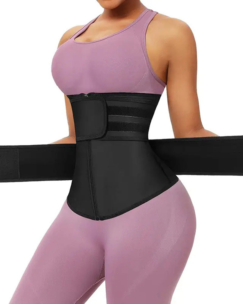 Beauty Shaping Double Waistband Zipper Women's Shapewear, Plus Size Sports Corset