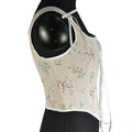 French Small Floral Strap Fishbone Corset Short Vest Bustier Crop