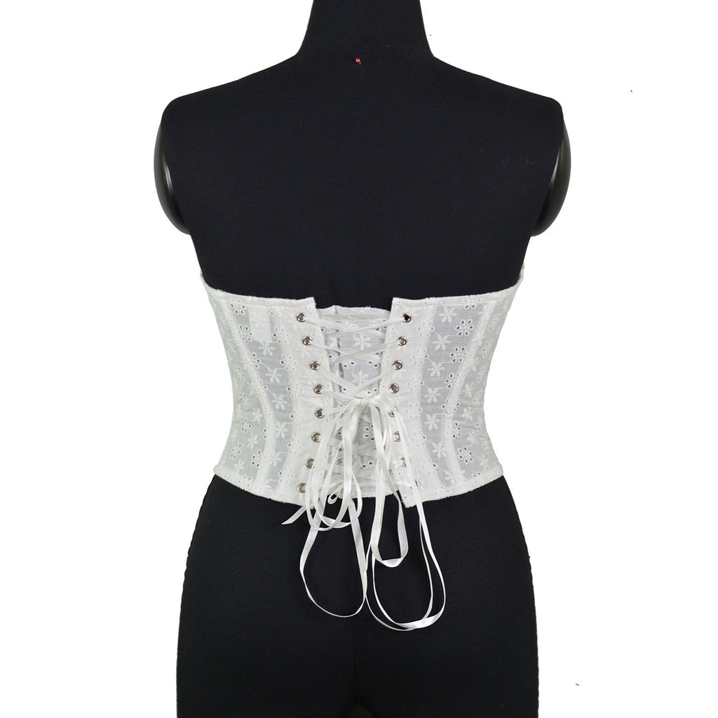 Hooked herringbone corset white
