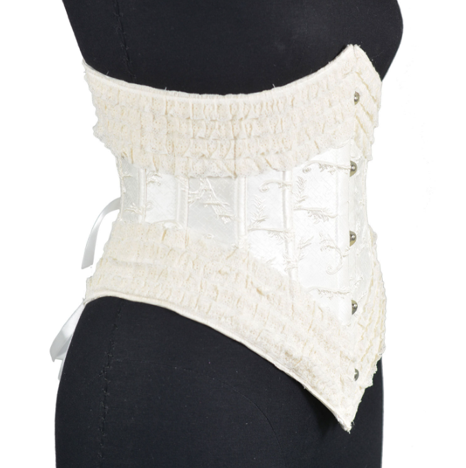 Milky white 5 button fishbone corset European and American corset outer wear court belly belt