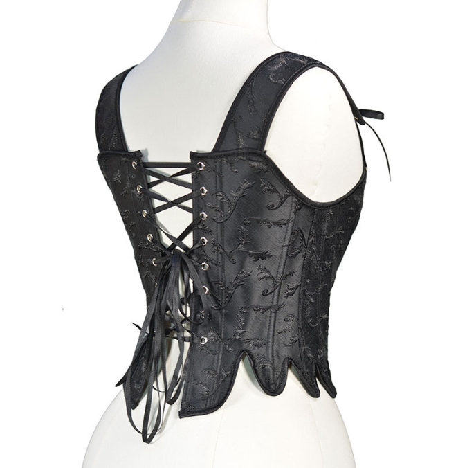 Carved flower petal shaped corset with fishbone