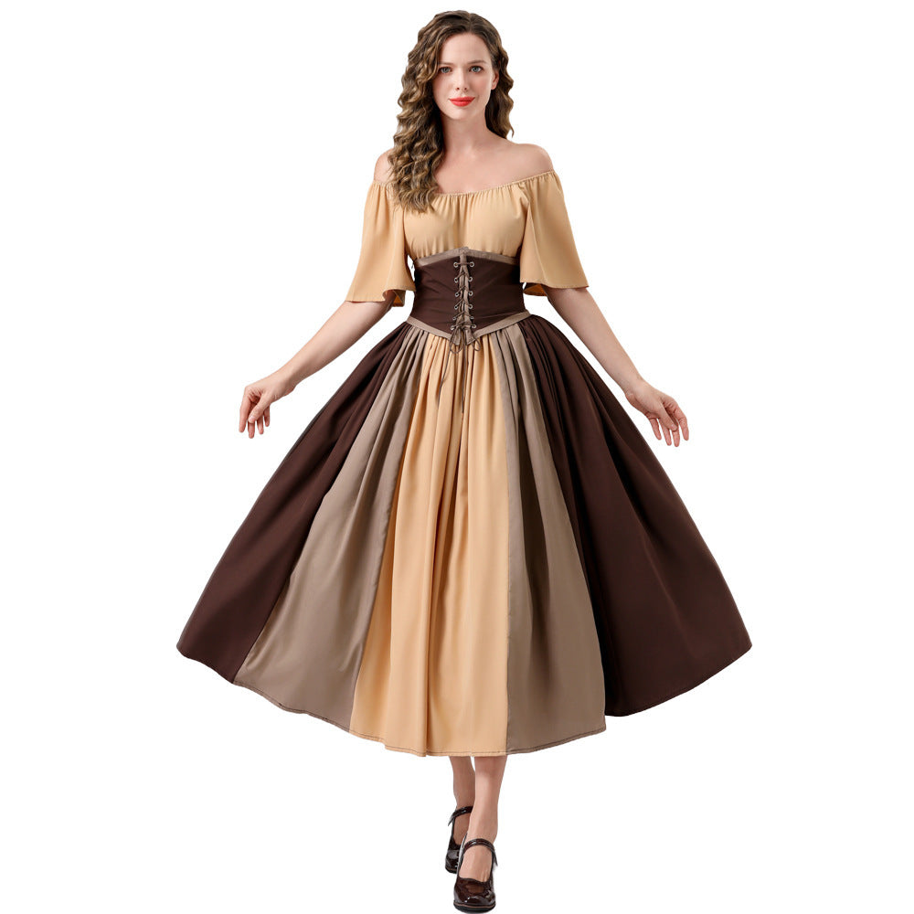 Halloween Costume Adult Medieval Vintage Renaissance European Court Women's Corset Dress Costume