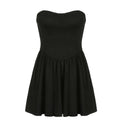 Style Women's Corset One-Shoulder Waist-Cinching Tube Top Dress Spicy Girl Youthful A-Line Short Dress