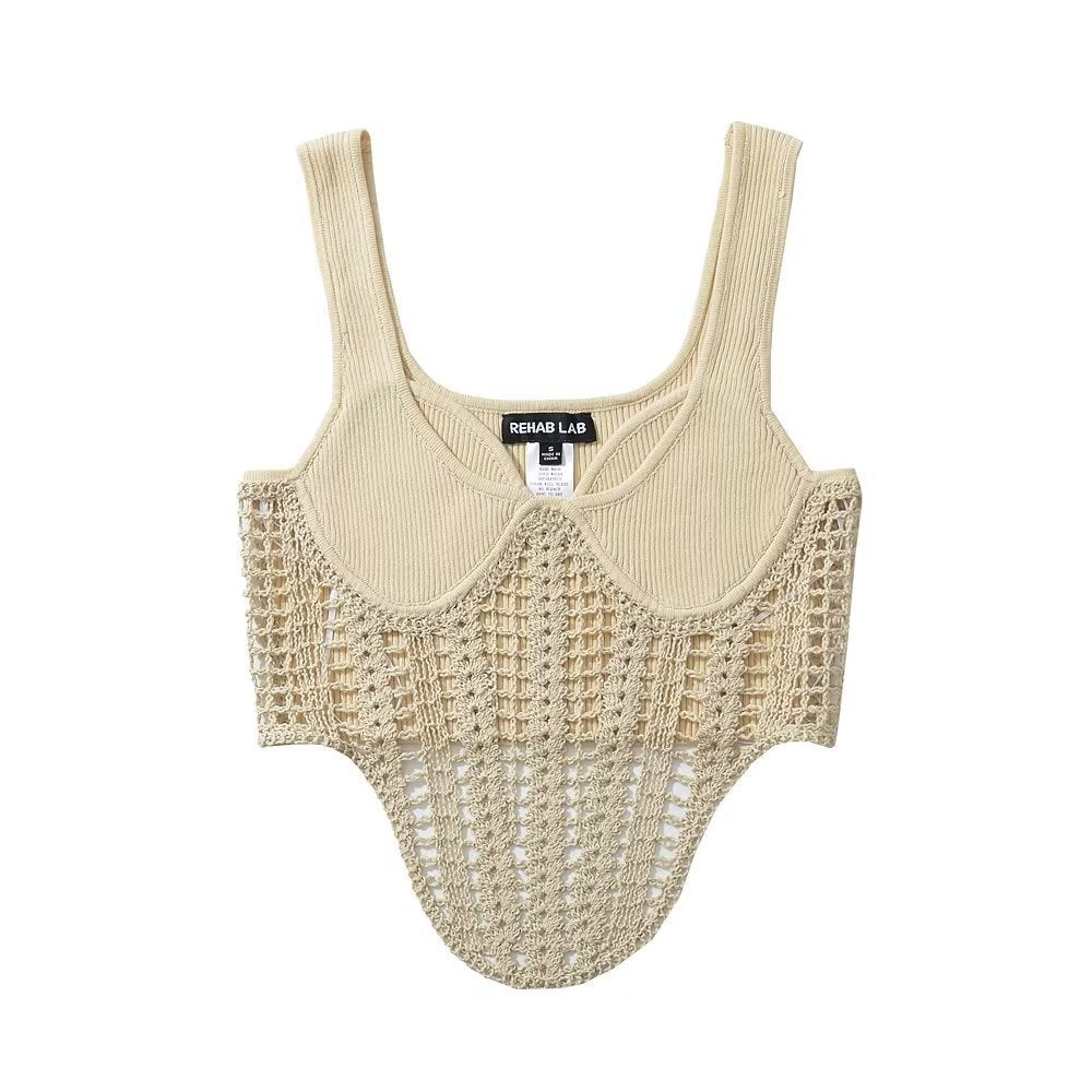 Hollow waist knitted corset