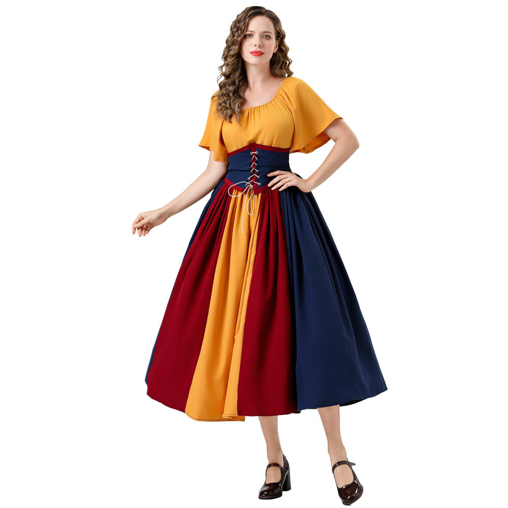 Halloween Costume Adult Medieval Vintage Renaissance European Court Women's Corset Dress Costume