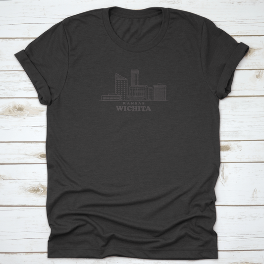 Wichita Skyline Kansas Line Art Design Travel Destionation Art Shirt