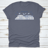 Merry Christmas Arlington Skyline T-Shirt | Texas