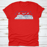 Merry Christmas Arlington Skyline T-Shirt | Texas