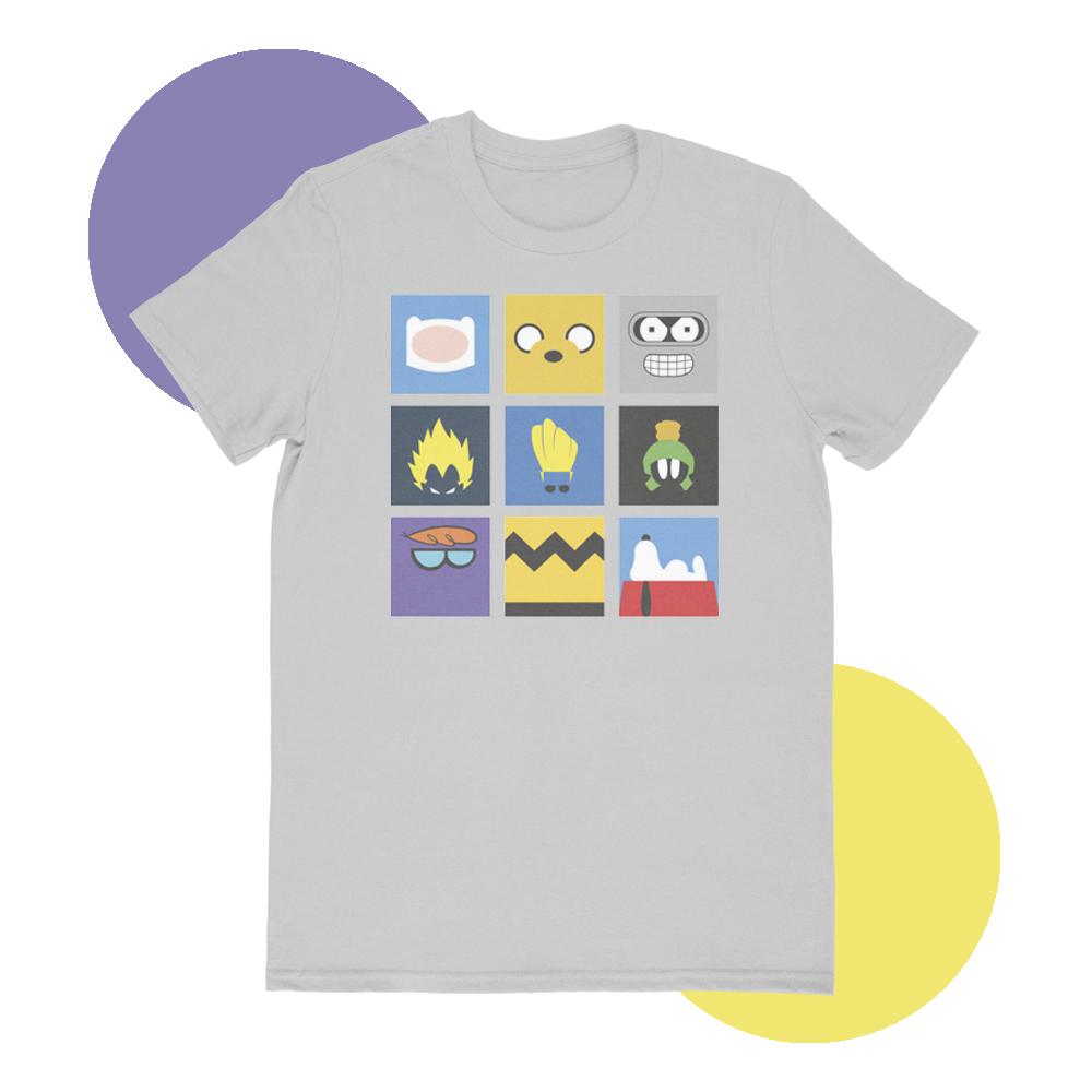 Minimilist Cartoon Gray T-shirt