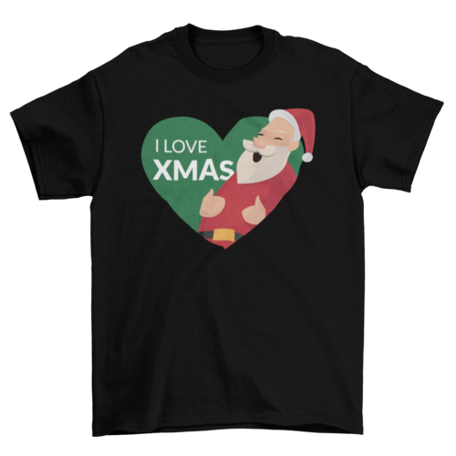 I Love Xmas Santa Christmas Heart T-shirt