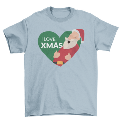 I Love Xmas Santa Christmas Heart T-shirt