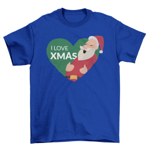 I Love Xmas Santa Christmas Heart T-shirt