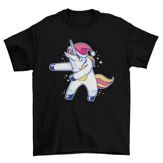 Christmas Unicorn Floss T-shirt