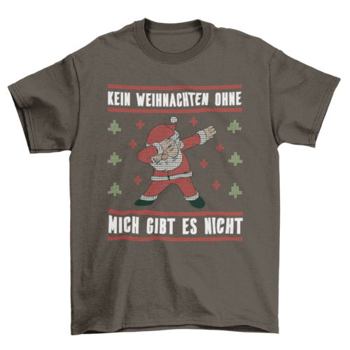 Christmas Ugly Sweater Santa Dabbing German Quote "Kein weihnachten