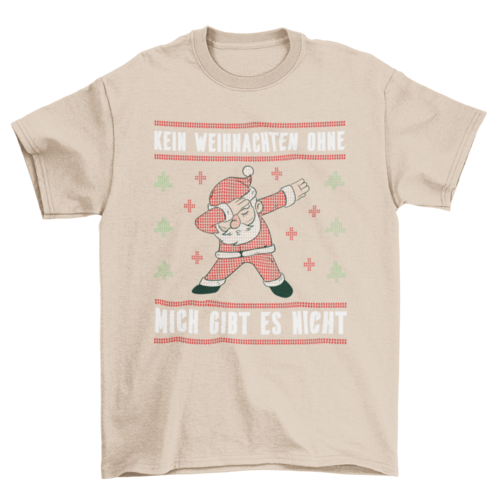 Christmas Ugly Sweater Santa Dabbing German Quote "Kein weihnachten