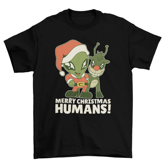 Merry christmas humans t-shirt