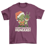 Merry christmas humans t-shirt