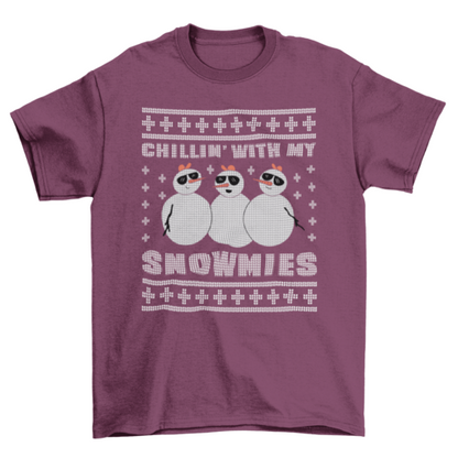 Chilling snowmies t-shirt