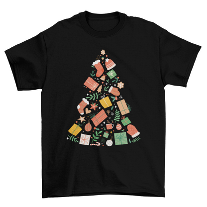 Christmas tree presents t-shirt