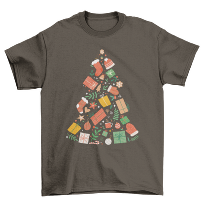 Christmas tree presents t-shirt