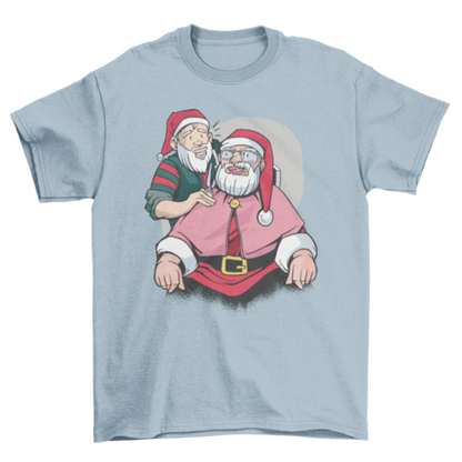 Santa claus barber shop barber elf t-shirt