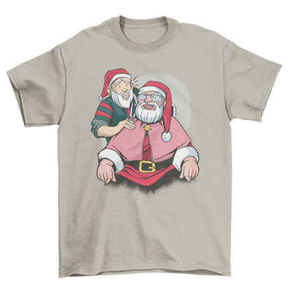 Santa claus barber shop barber elf t-shirt