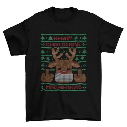 Ugly sweater reindeer t-shirt