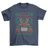 Ugly sweater reindeer t-shirt