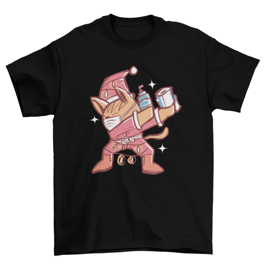 Dabbing christmas cat t-shirt