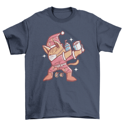 Dabbing christmas cat t-shirt