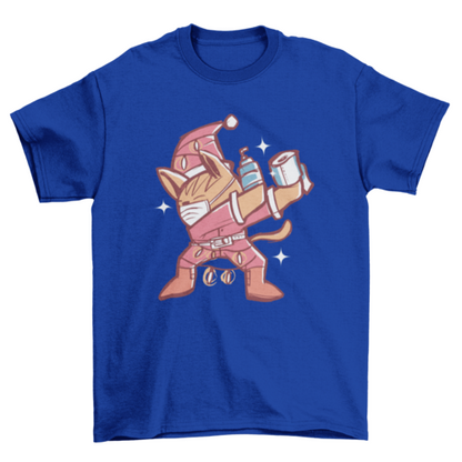 Dabbing christmas cat t-shirt