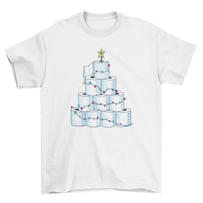 Toilet paper christmas tree t-shirt